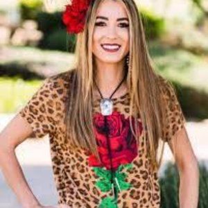 Rodeo Quincy Cheetah Rose Tee